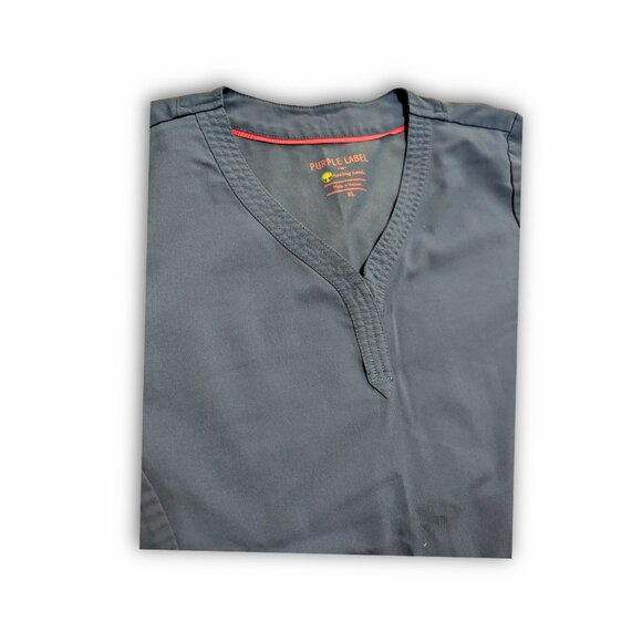 #6 Healing Hands Purple Label XL Women's Healthcare Scrub Top in Royal Blue - Picture 4 of 7